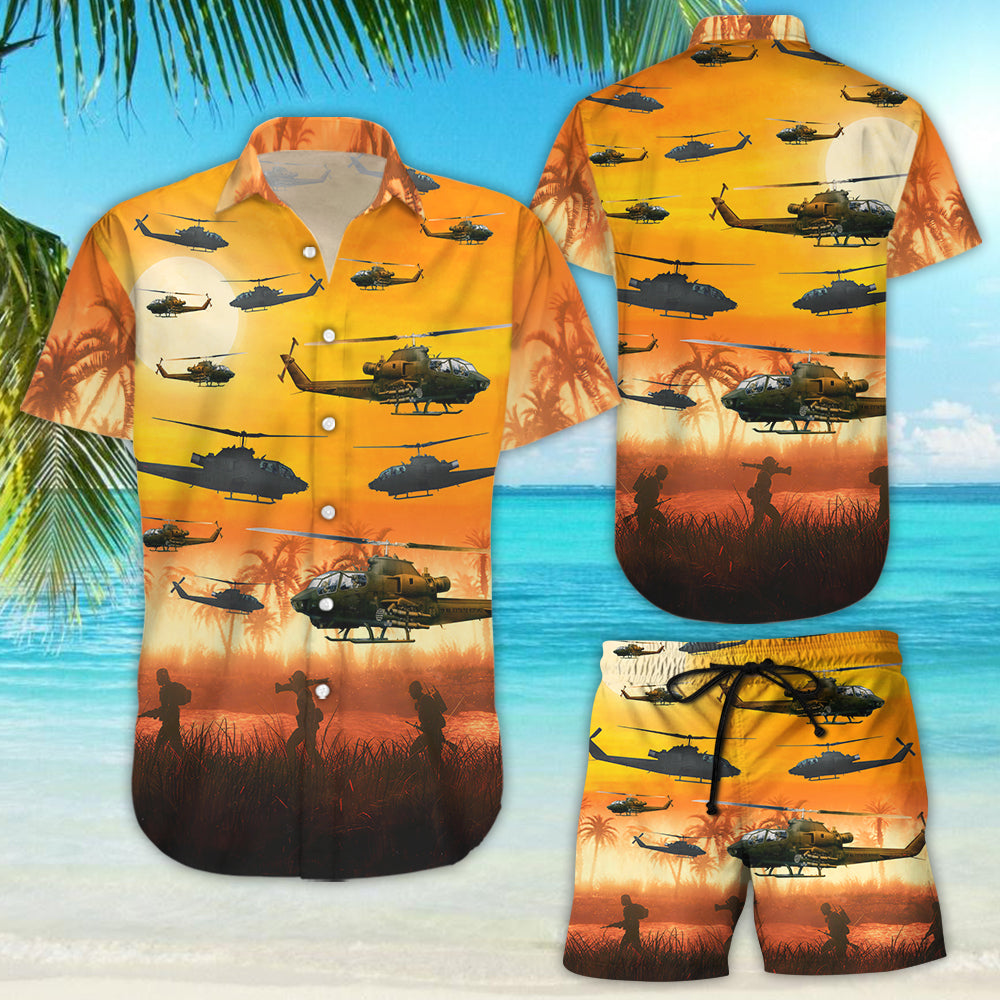 Us Army Ah-1F Cobra Unisex Hawaiian Shirts - Beach Shorts{Size}