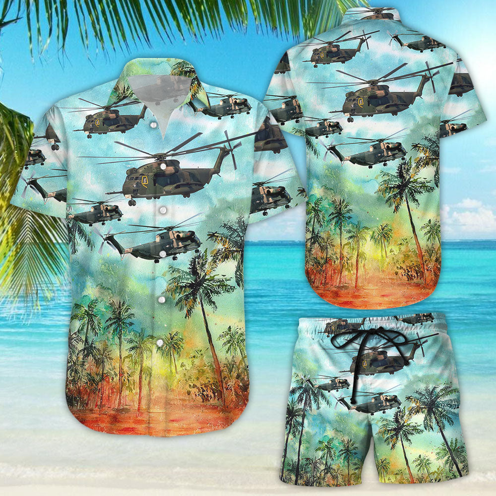 US Air Force HH-53 Super Jolly Green Giant Hawaiian Shirt{Size}