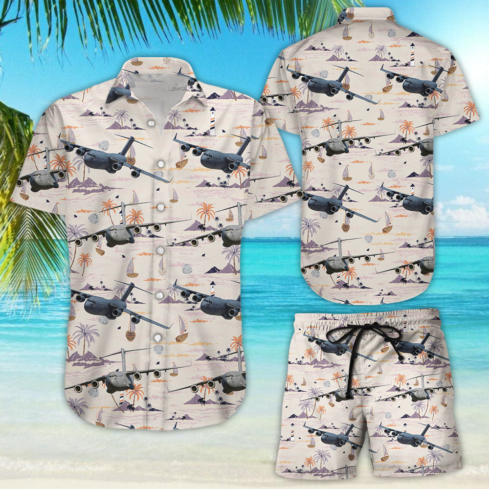 US Air Force Boeing C-17 globemaster III hawaiian shirt{Size}