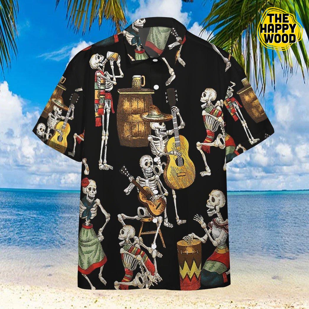 Skeleton Dance 3D Hawaiian Hawaii Shirt{Size}