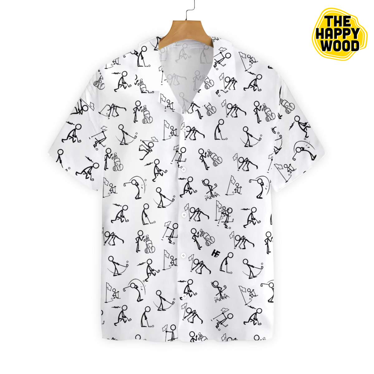 Stickfigures Playing Golf Hawaiian Hawaii Shirt{Size}