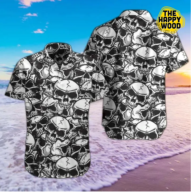 Skull Seamless Pattern Hawaiian Hawaii Shirt{Size}