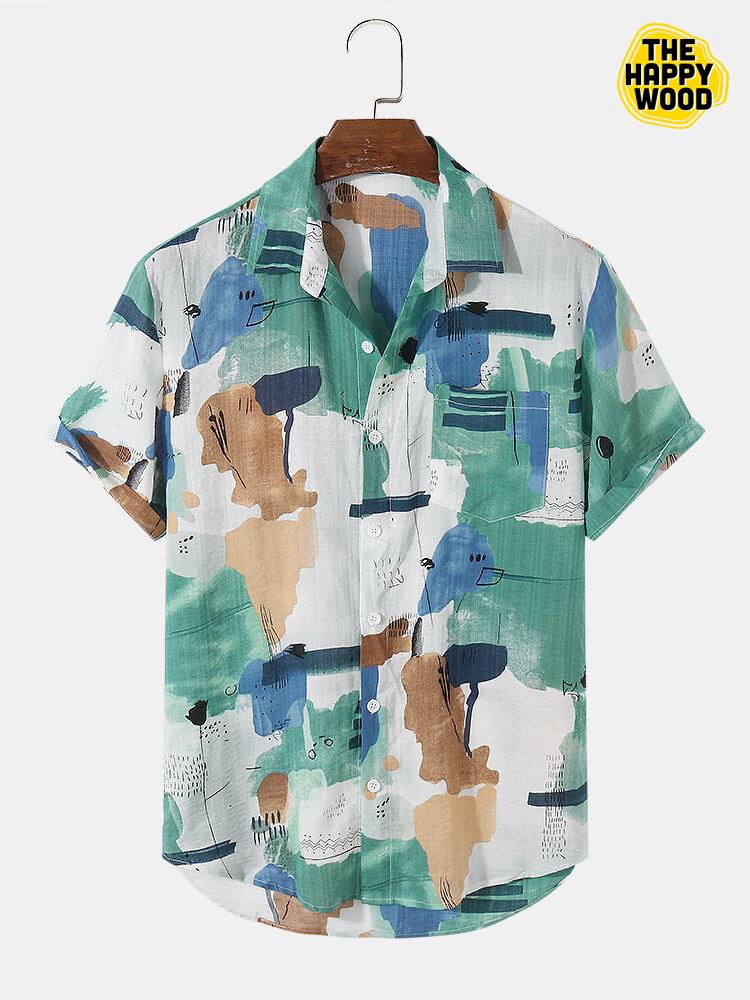 Watercolor Printing Hawaiian Hawaii Shirt{Size}