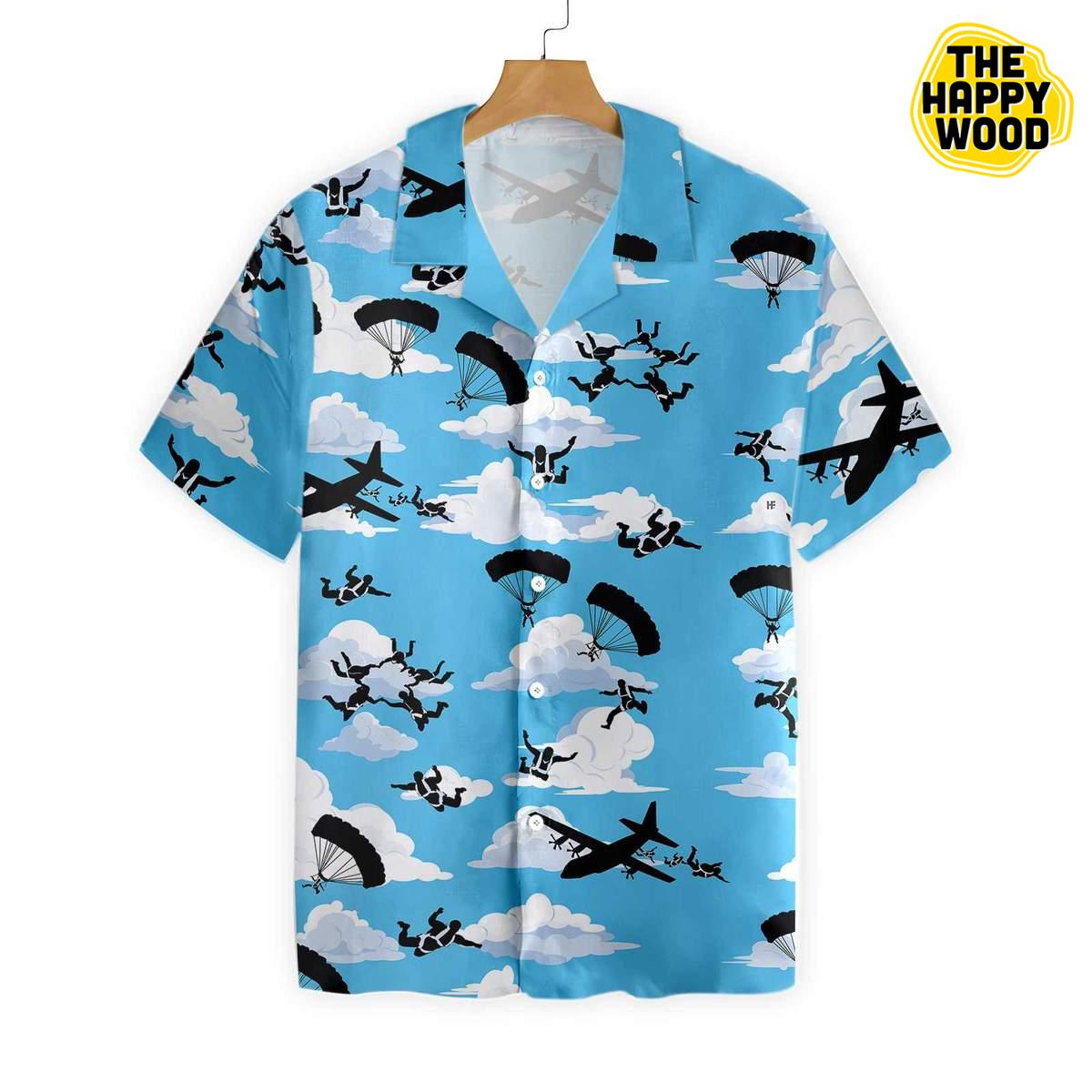 Skydiving Pattern Hawaiian Hawaii Shirt{Size}