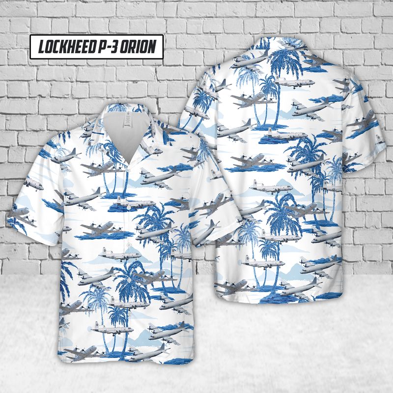 US Navy Lockheed Orion Hawaiian Shirt{Size}