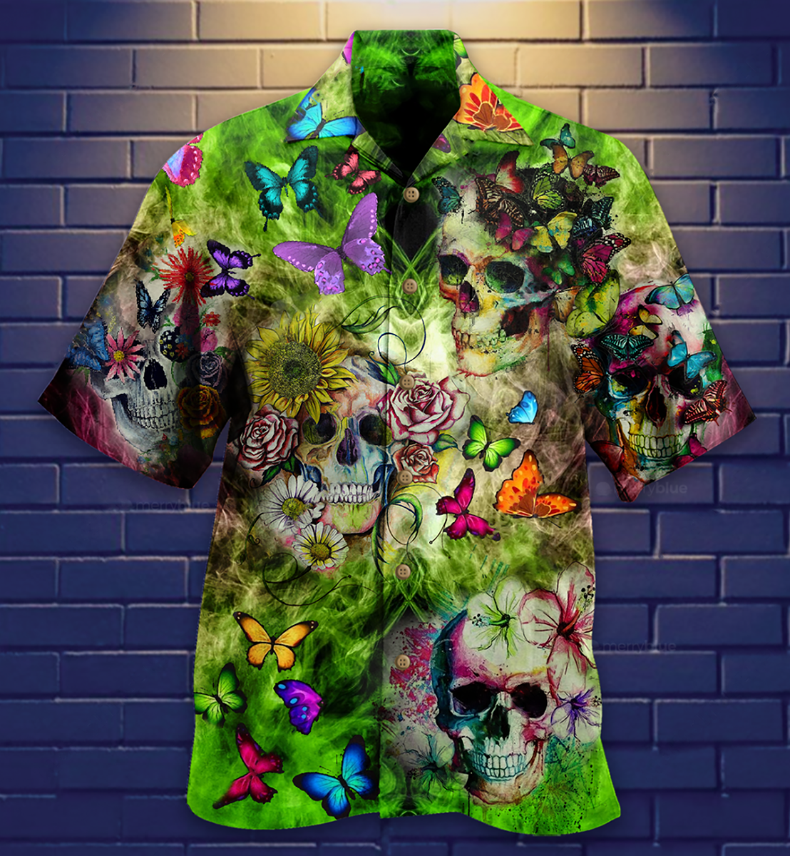 Skull Love Butterfly - Hawaiian Shirt{Size}