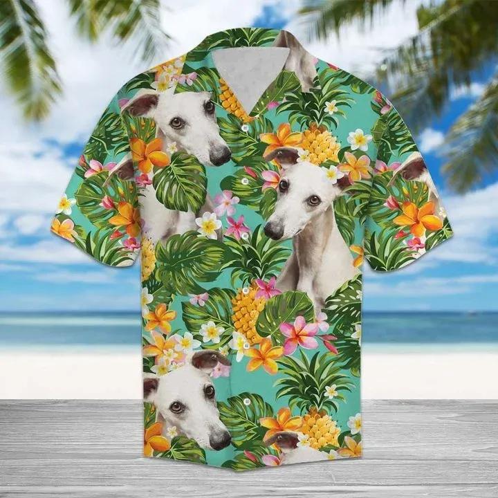 Tropical Pineapple Whippet Hawaiian Shirt For Men With Vibrant Colors And Textures{Size}