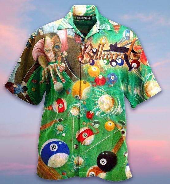 Shop It Worked In My Head Billiard Cue Sport Unisex Hawaiian Aloha Shirts{Size}