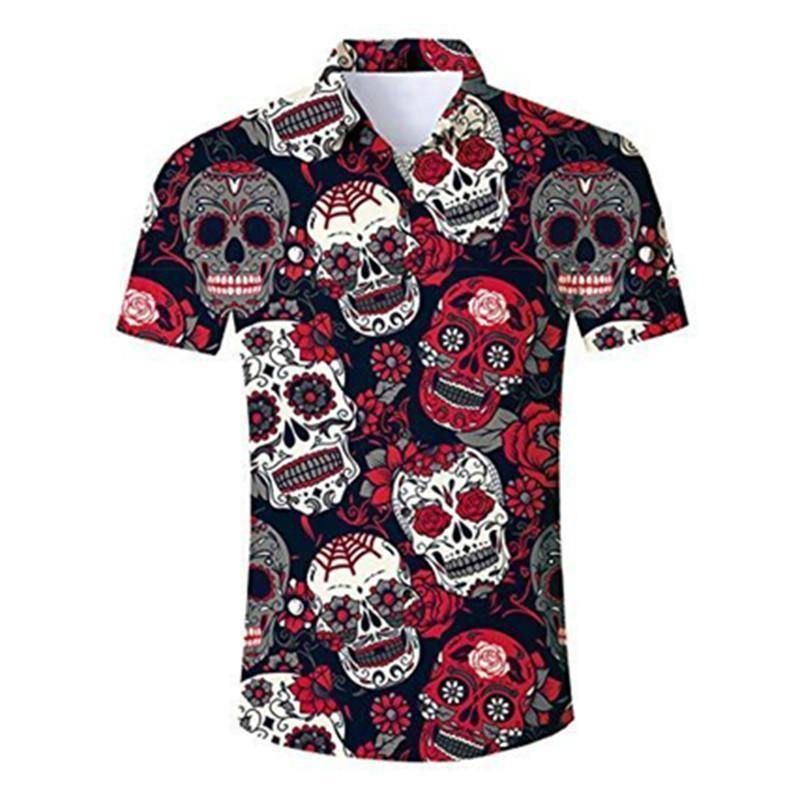 Shop Mens Hawaiian Shirt Halloween Skeleton{Size}