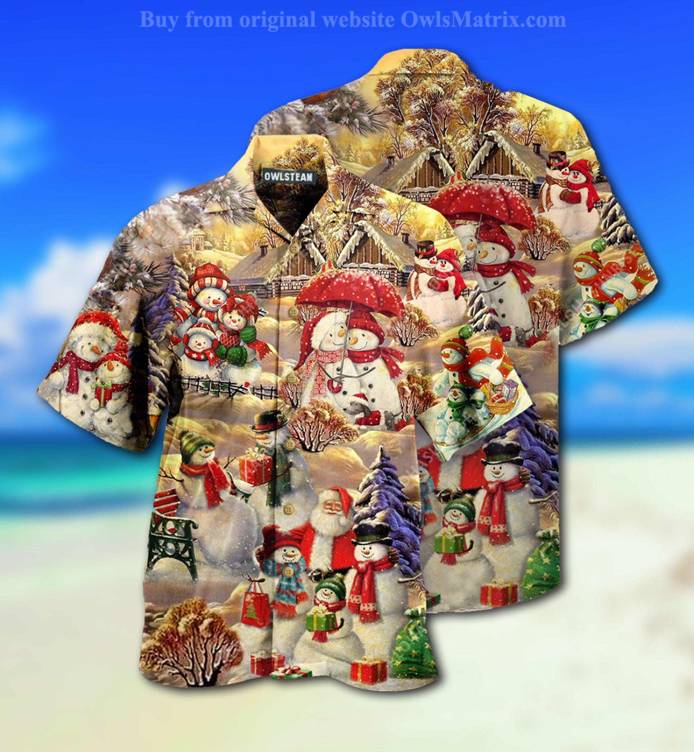 Snowman Couple Love Xmas Limited - Hawaiian Shirt{Size}