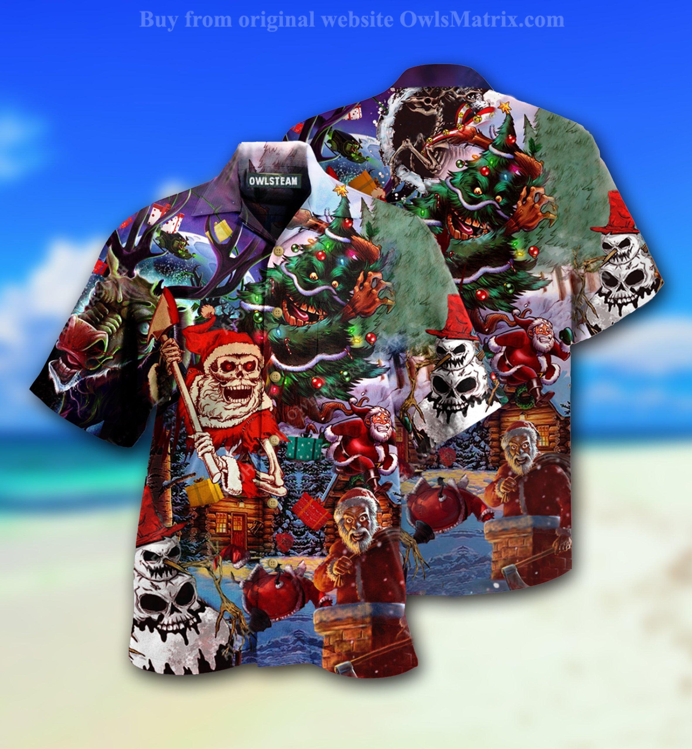 Skull And Christmas Scary Limited - Hawaiian Shirt{Size}