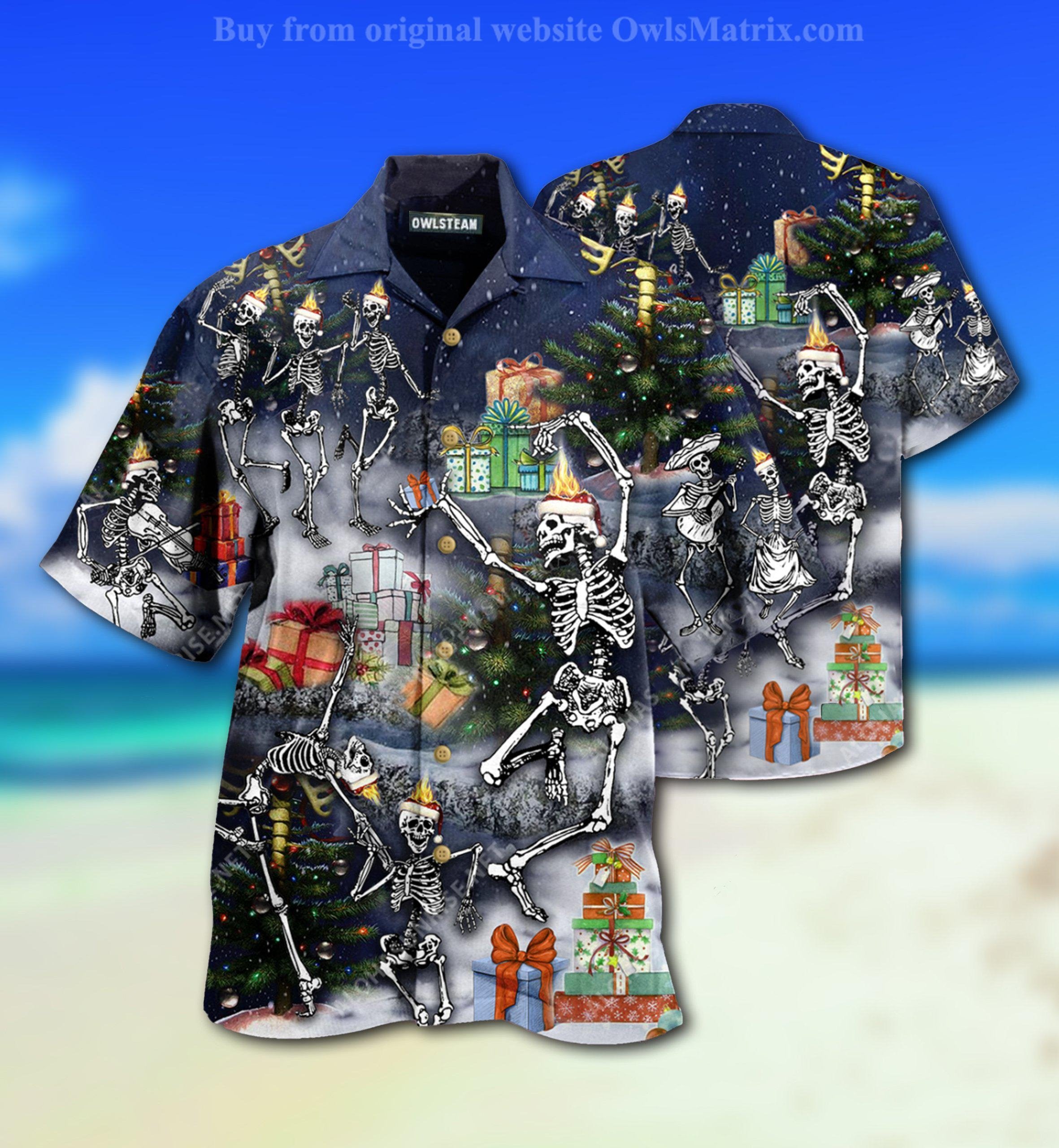 Skull Dacing With Christmas Limited - Hawaiian Shirt{Size}