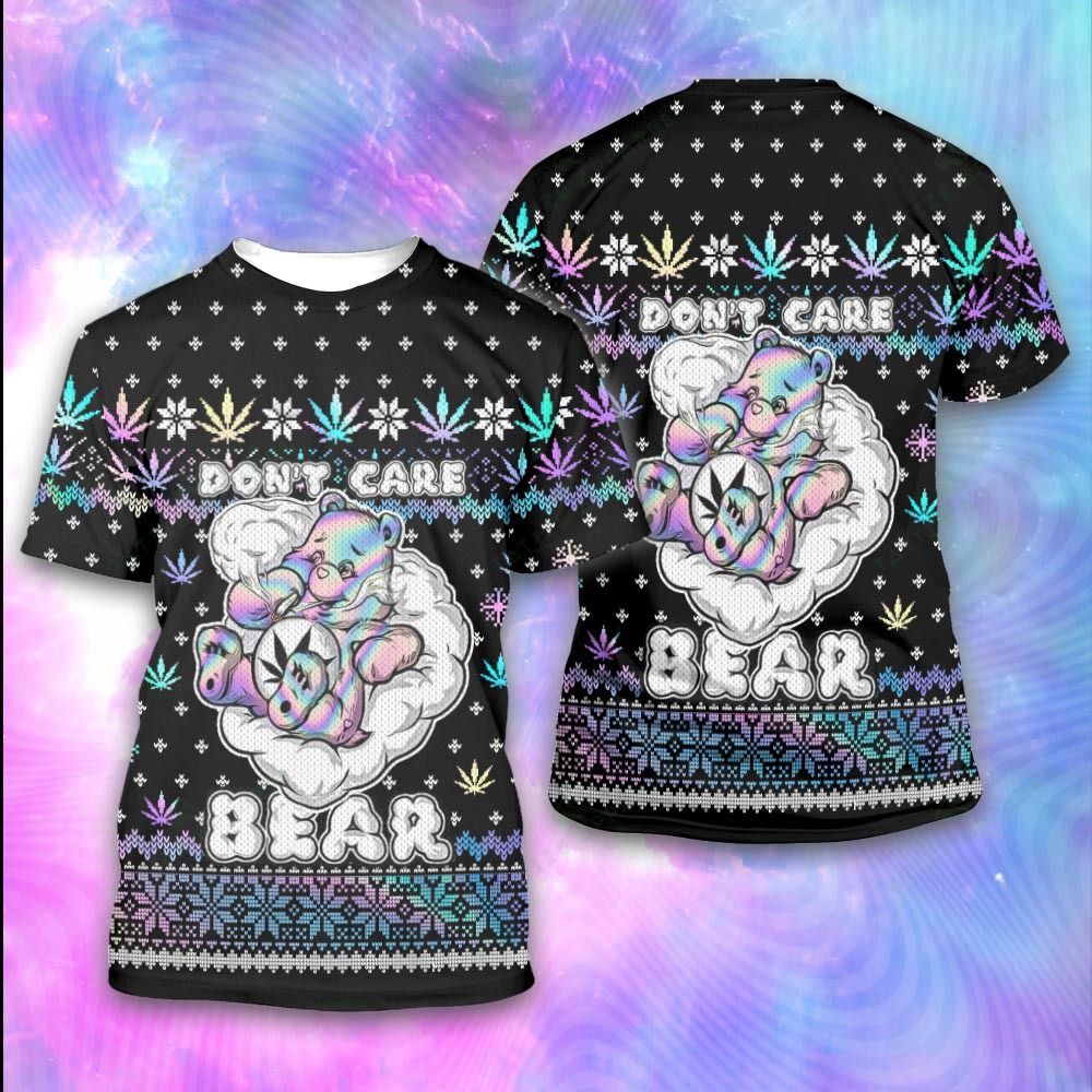 Weed dont care bear ugly sweater 3D All Over Printed Shirt, Sweatshirt, Hoodie, Bomber Jacket Size S - 5XL{Size}