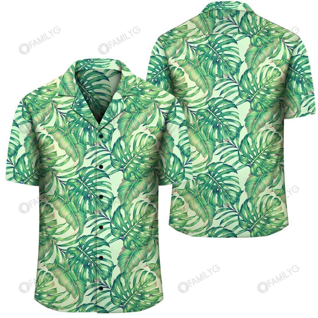 Tropical Leaves Jungle Monstera Leaf Hawaiian Shirt â AH â J1{Size}