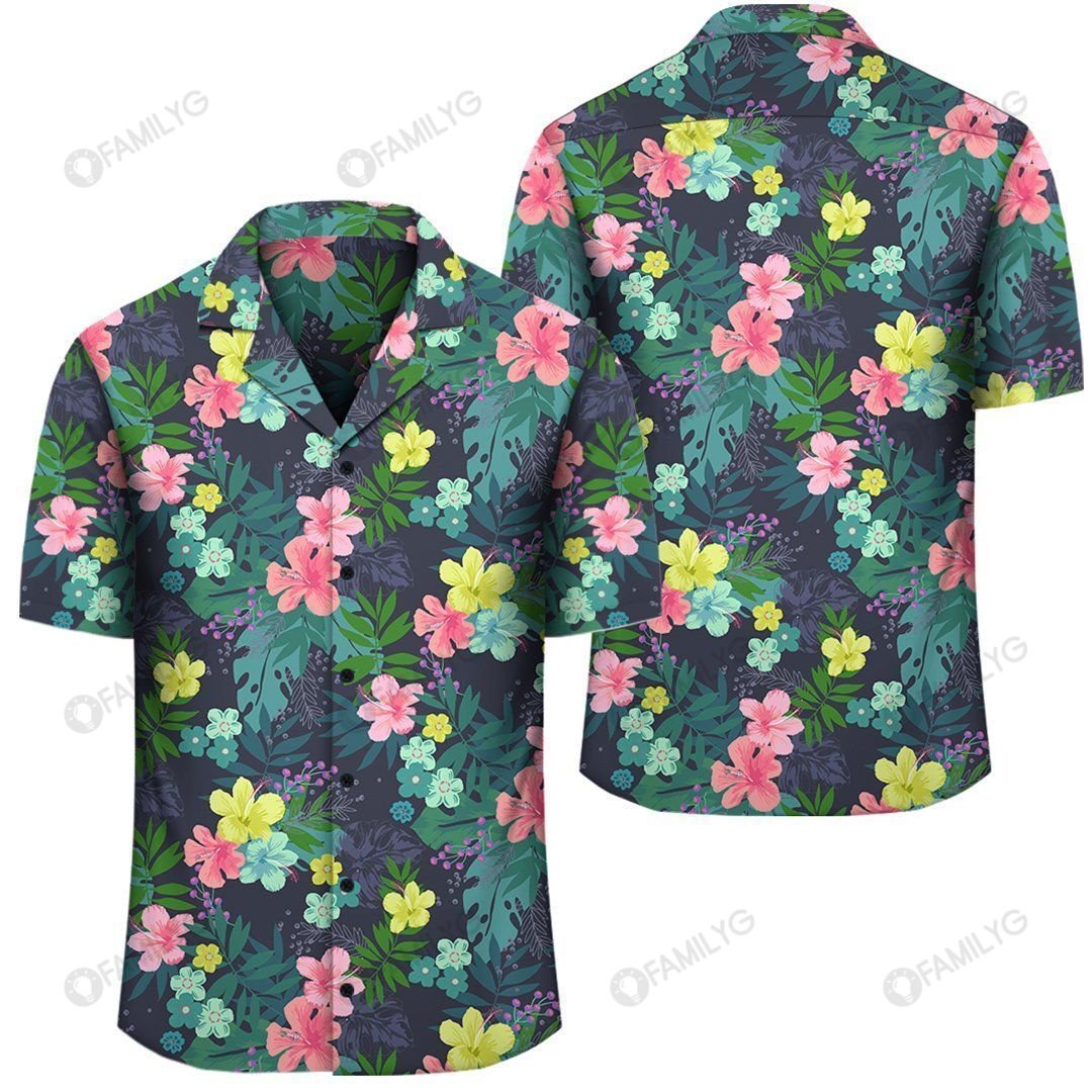 Tropical Hibiscus Hawaiian Shirt â AH â J1{Size}