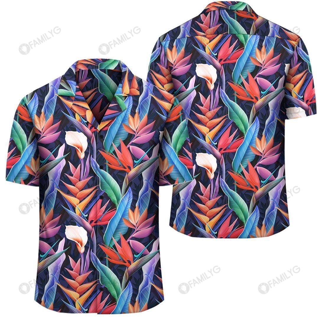 Tropical Flower Hawaiian Shirt â AH â J1{Size}