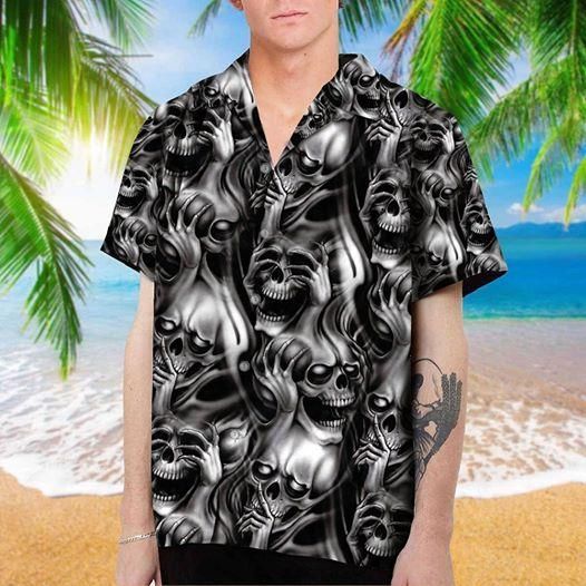 Skull Hawaiian Shirt{Size}