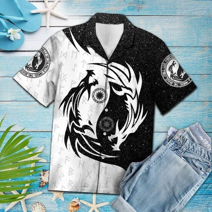 Vikings Dragon Hawaiian Shirt{Size}