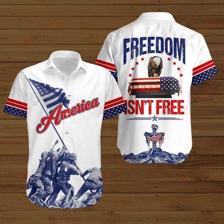 Soldier Freedom Isn'T Free Hawaiian Aloha Shirts{Size}