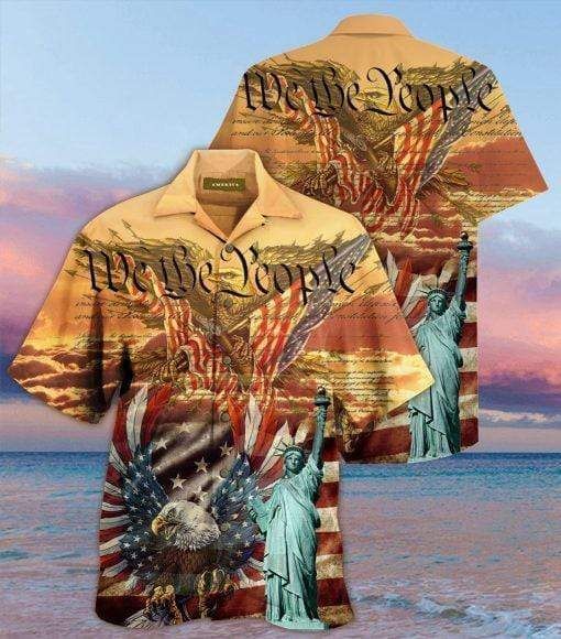 We The People American Flag Eagle Hawaiian Shirts 3D{Size}