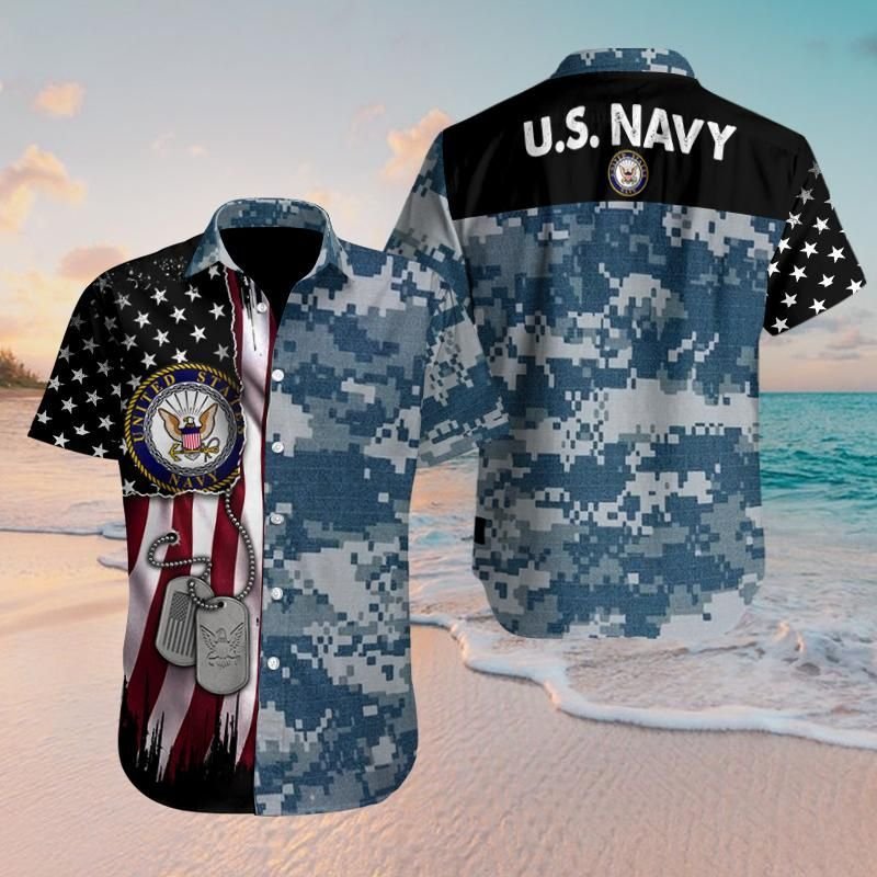 US Navy Hawaiian Shirt{Size}