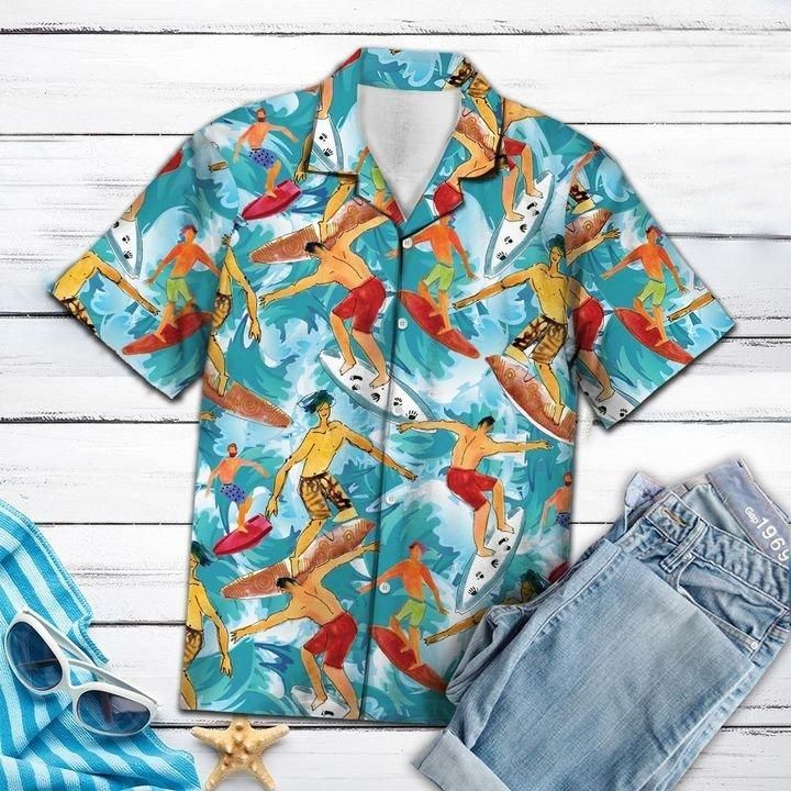 Surfing Hawaiian Shirt{Size}