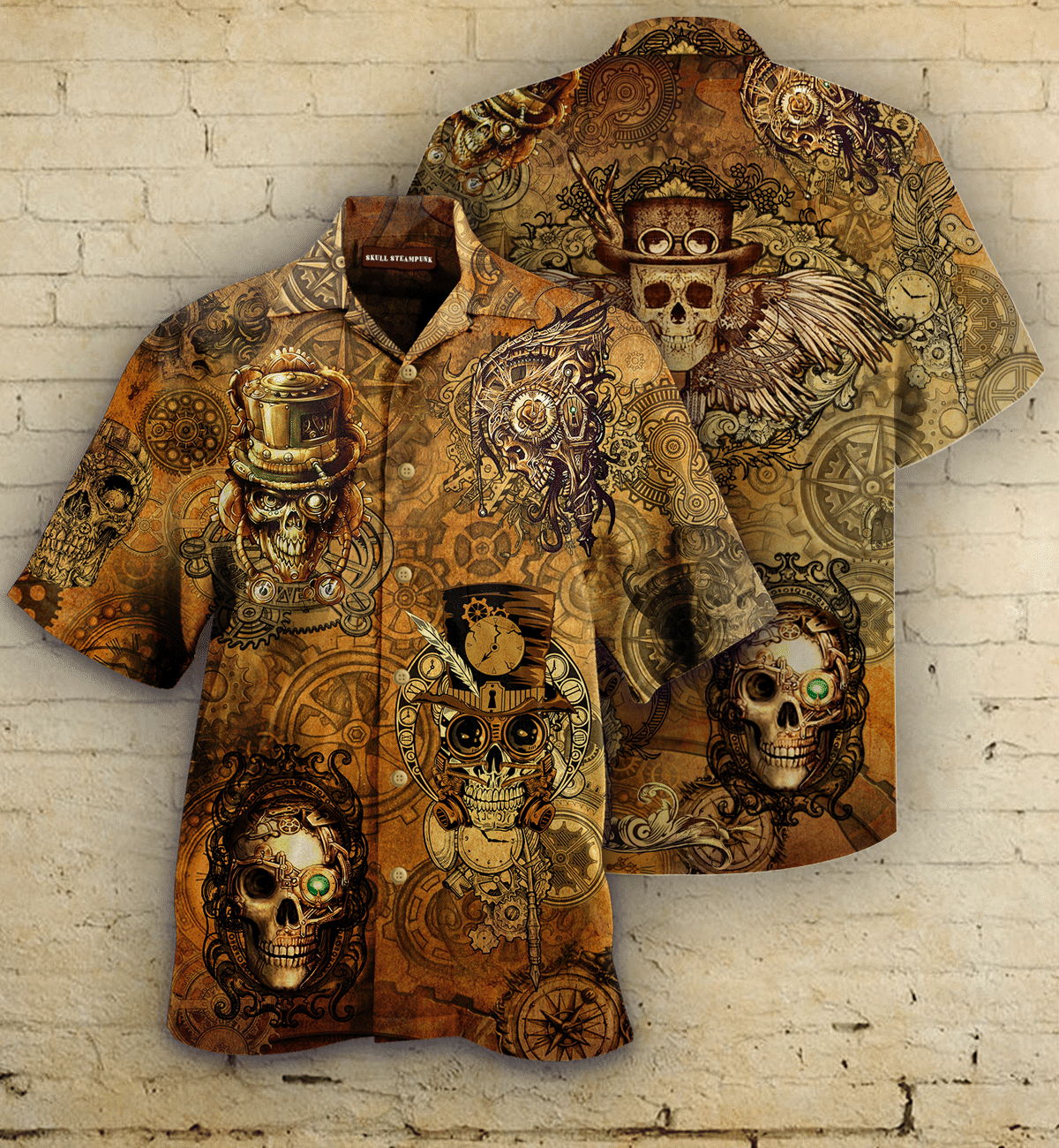 Skull Steampunk Hawaiian Shirt{Size}