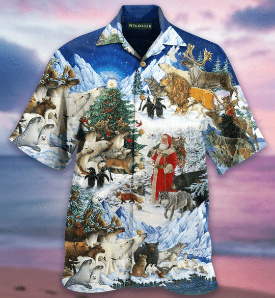 Wildlife Christmas Hawaiian Shirt{Size}