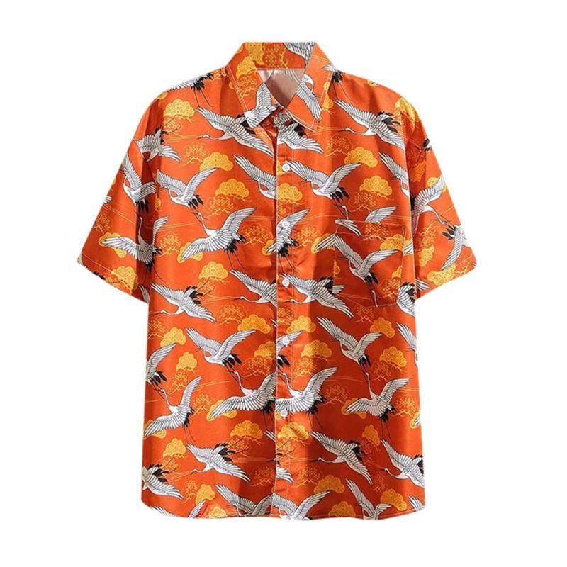 Stork Orange Hawaiian Shirt{Size}