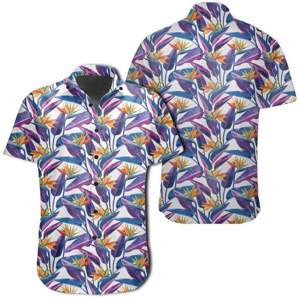 Tropical Strelitzia Hawaiian Shirt{Size}