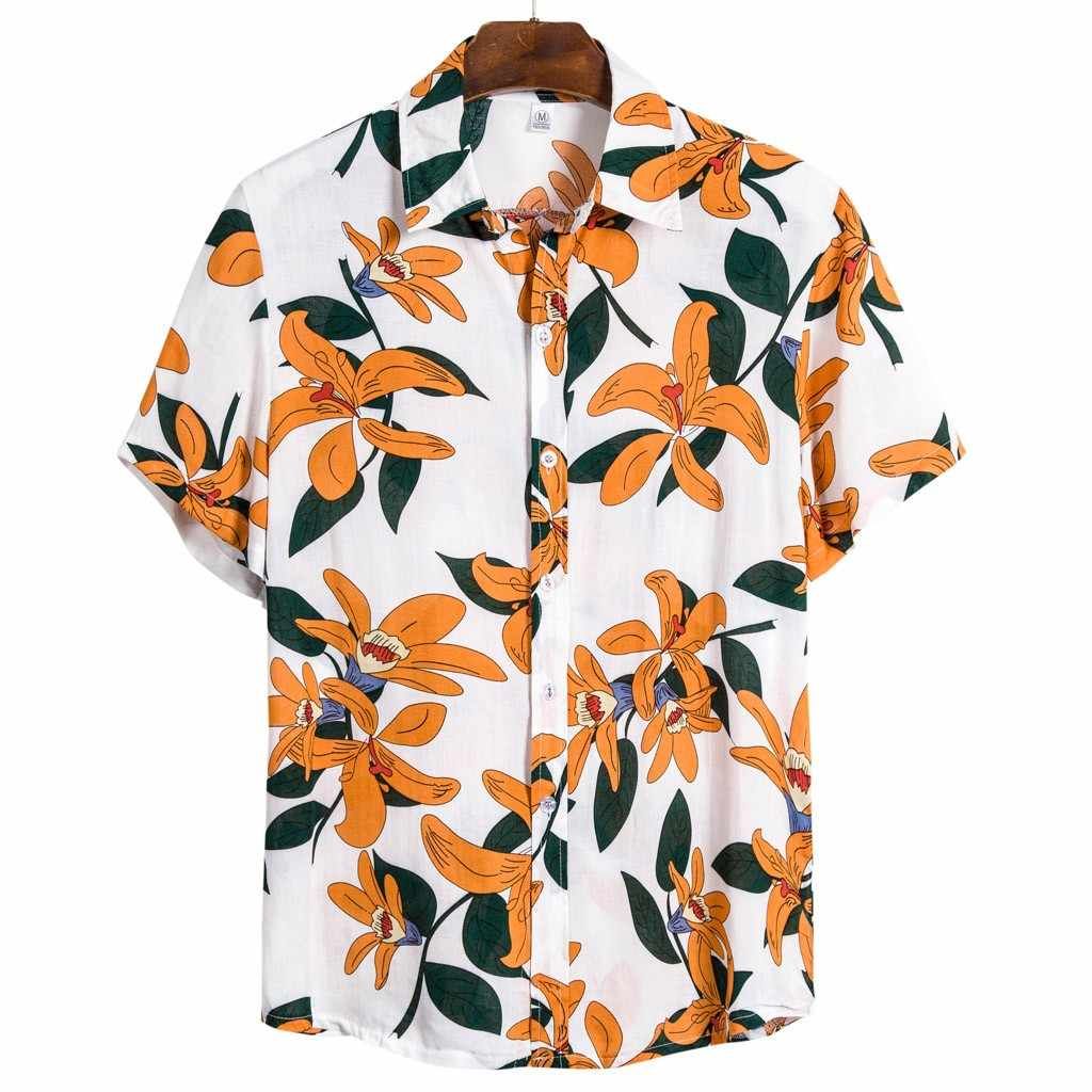 Summer Beach Hawaiian Flowers Shirt{Size}