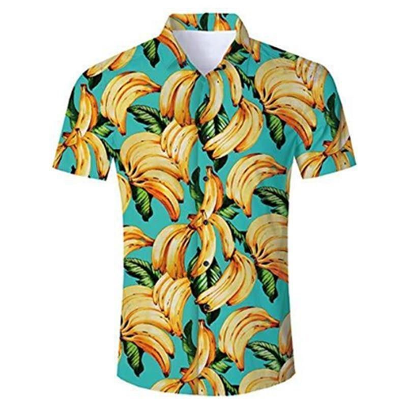 Shop Mens Hawaiian Shirt Green Banana{Size}