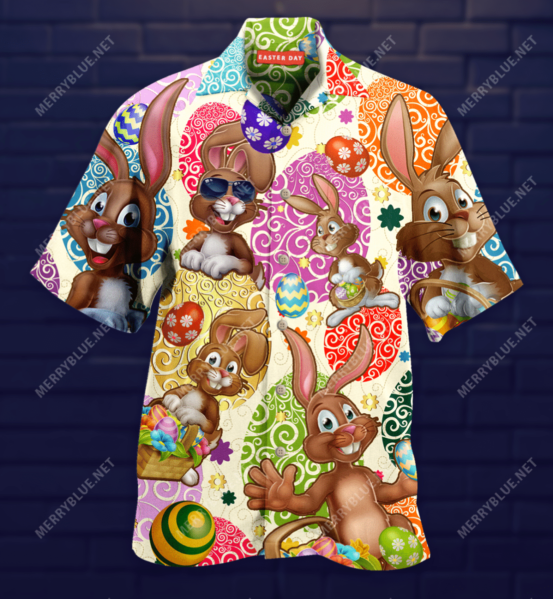 Shop Happy Easter Day Unisex Hawaiian Shirt{Size}