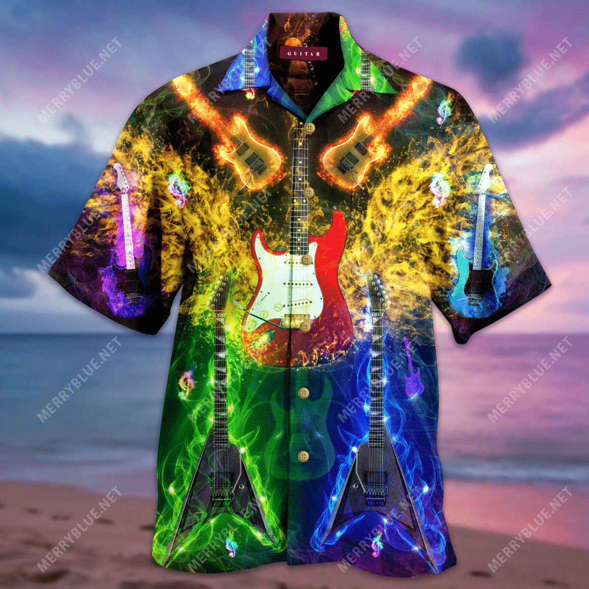 Shop Guitars Set Me Free Unisex Hawaiian Shirt{Size}