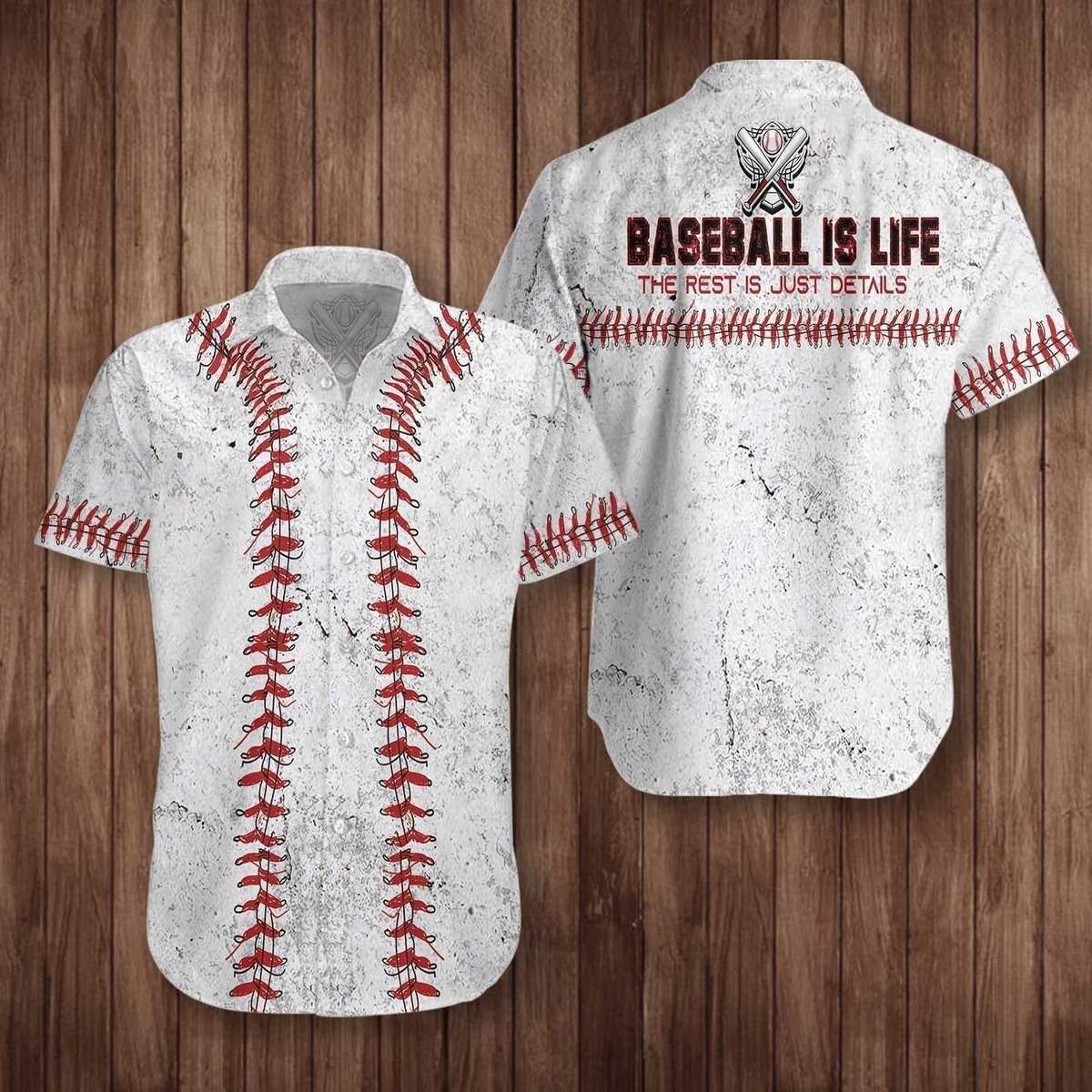 Shop Baseball Is Life The Rest Is Just Details Hawaiian Aloha Shirt L{Size}