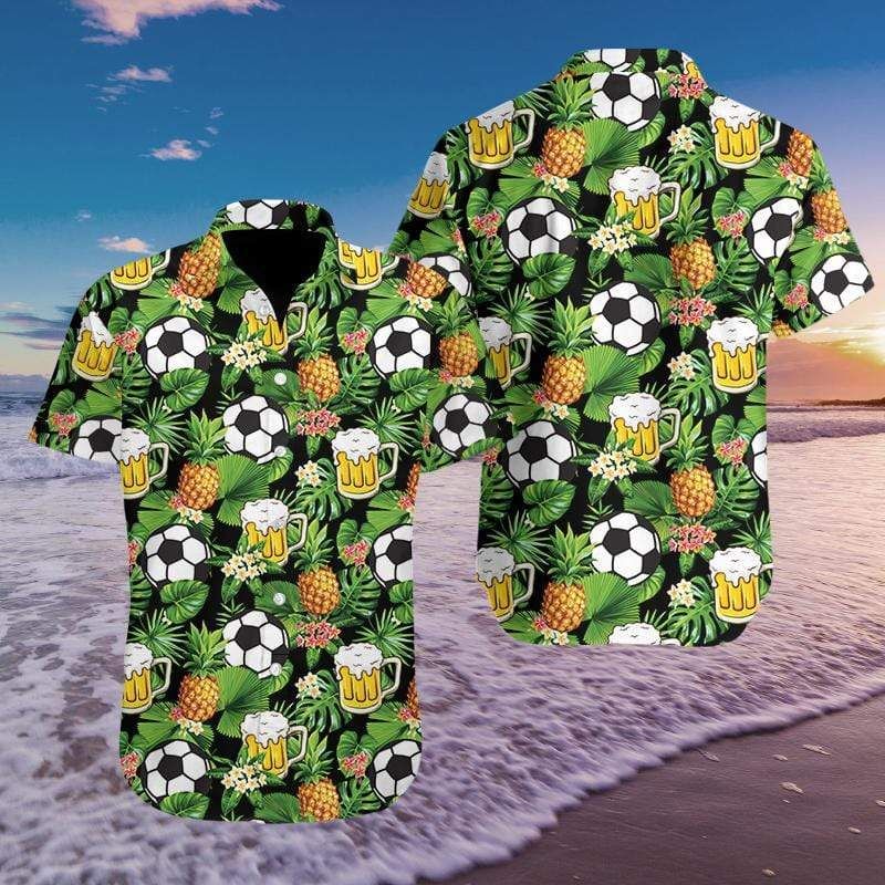 Soccer And Beer Hawaiian Aloha Shirts Fantastic 298H{Size}