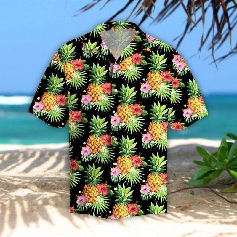 Shop Pineapple Hibiscus Tropical Hawaiian Shirts 170820L{Size}