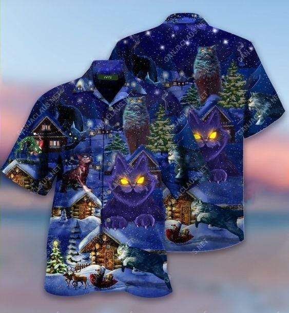 Shop Hawaiian Aloha Shirts Christmas With Yule Cats{Size}