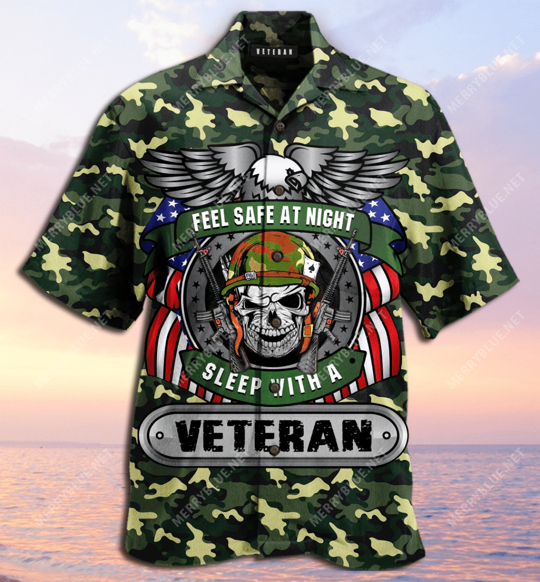 Shop Sleep With A Veteran Unisex Hawaiian Shirt{Size}