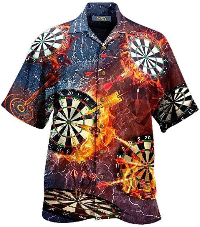 Shop Passion For Darts Players Flame Fire Colorful Unisex Hawaiian Aloha Shirts Dh{Size}