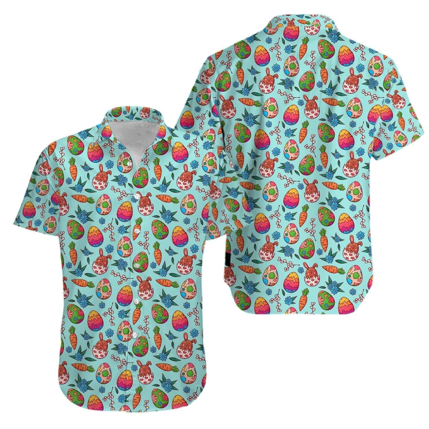 Shop Bunny Love Carrot Happy Easter Day Egg Hawaiian Aloha Shirts V{Size}