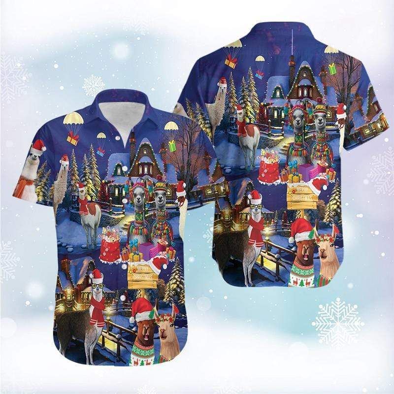 Shop Llama On Christmas Days Hawaiian Shirts 2911L{Size}