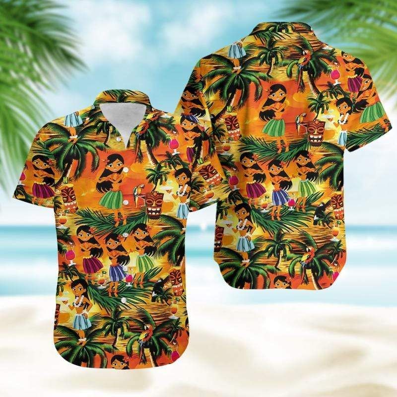 Shop Tropical Girls Dancing Hawaiian Aloha Shirts{Size}