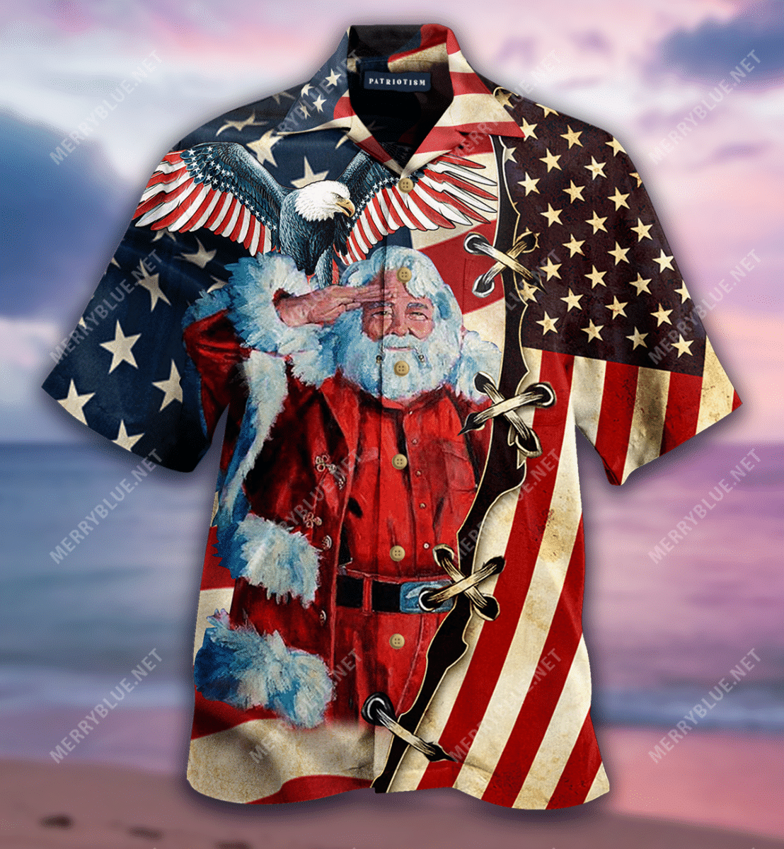 Shop Patriotism America Christmas Unisex Hawaiian Shirt{Size}