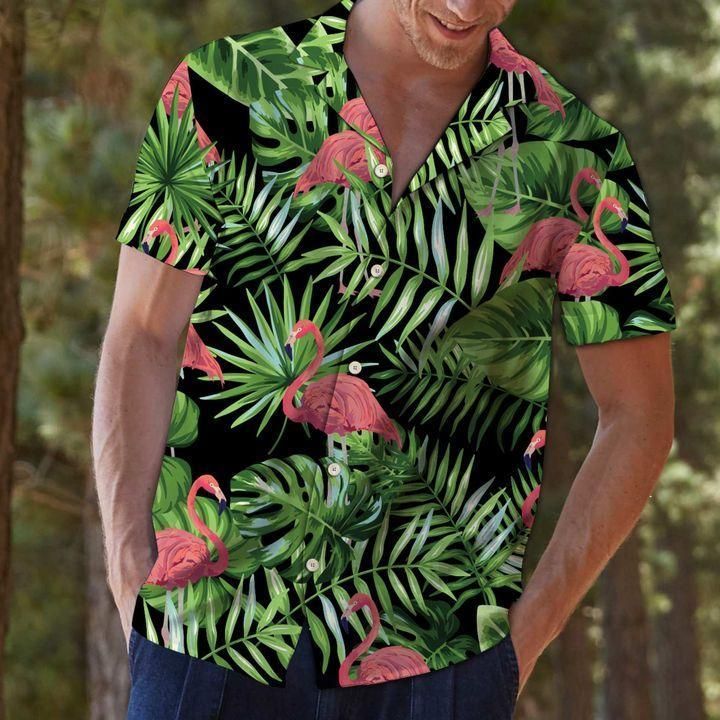 Tropical Hawaii Flamingo Hawaiian Shirt{Size}