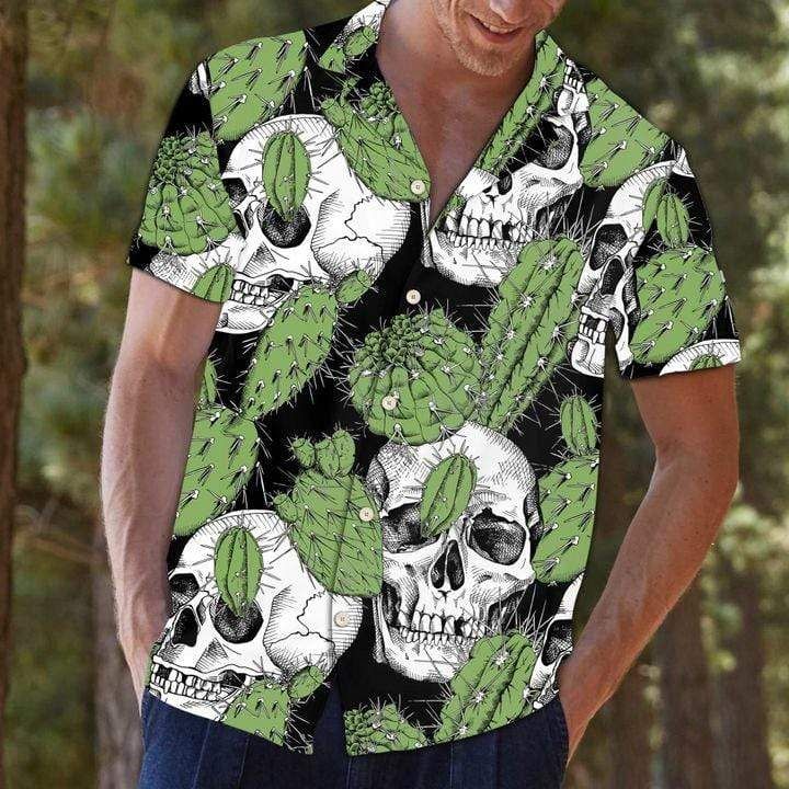 Skull And Cactus Hawaiian Aloha Shirts{Size}