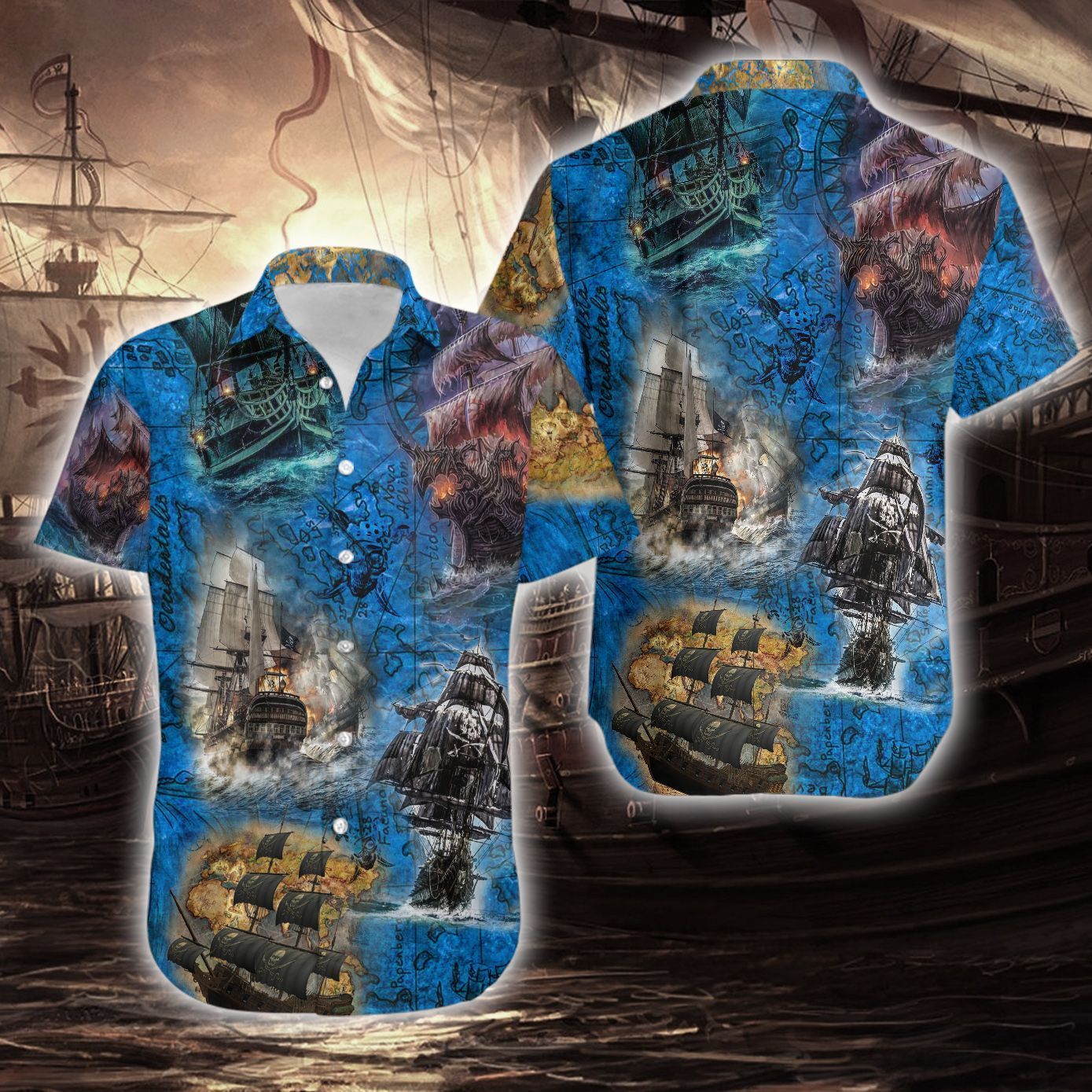 Shop Amazing Pirate Ship Hawaiian Shirt{Size}