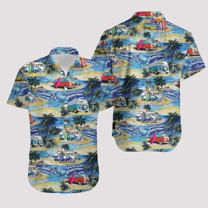 Shop Camper Van On The Beach Hawaiian Aloha Shirts{Size}