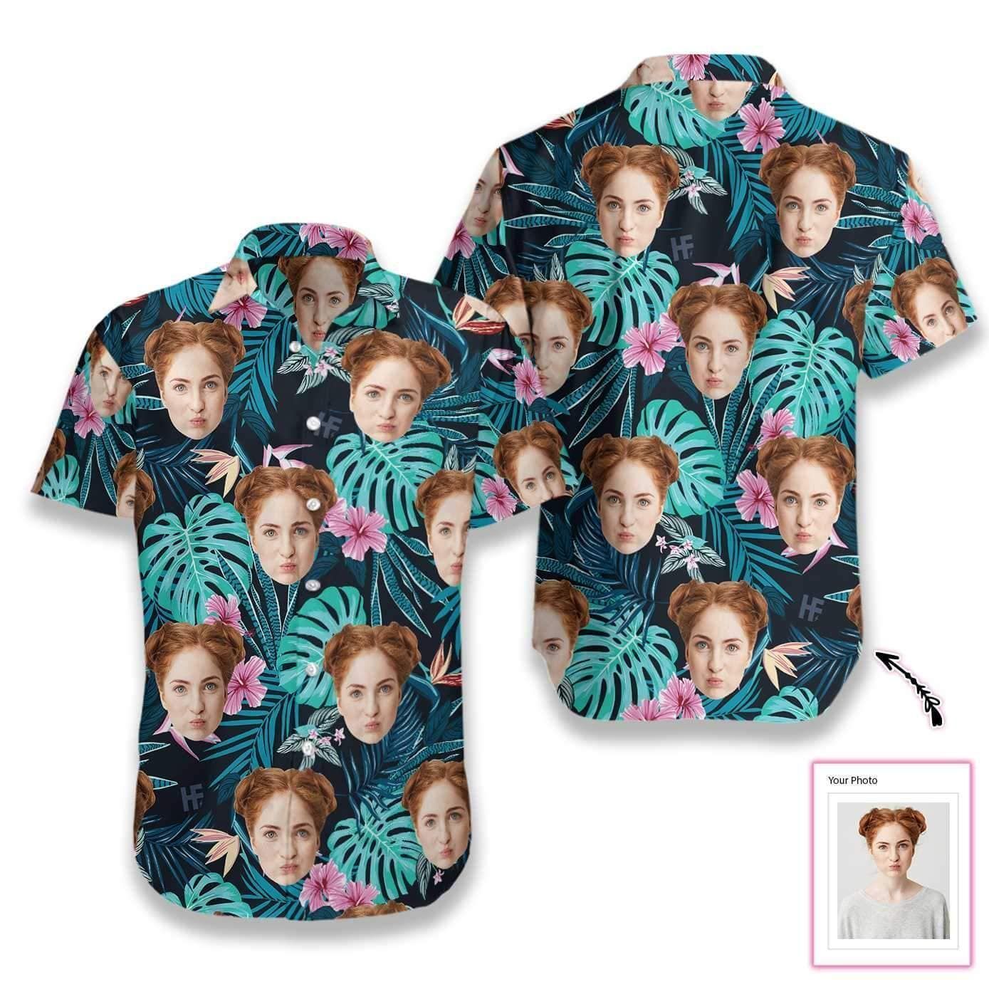 Shop Funny Personalized Hawaiian Aloha Shirts Custom Face L{Size}