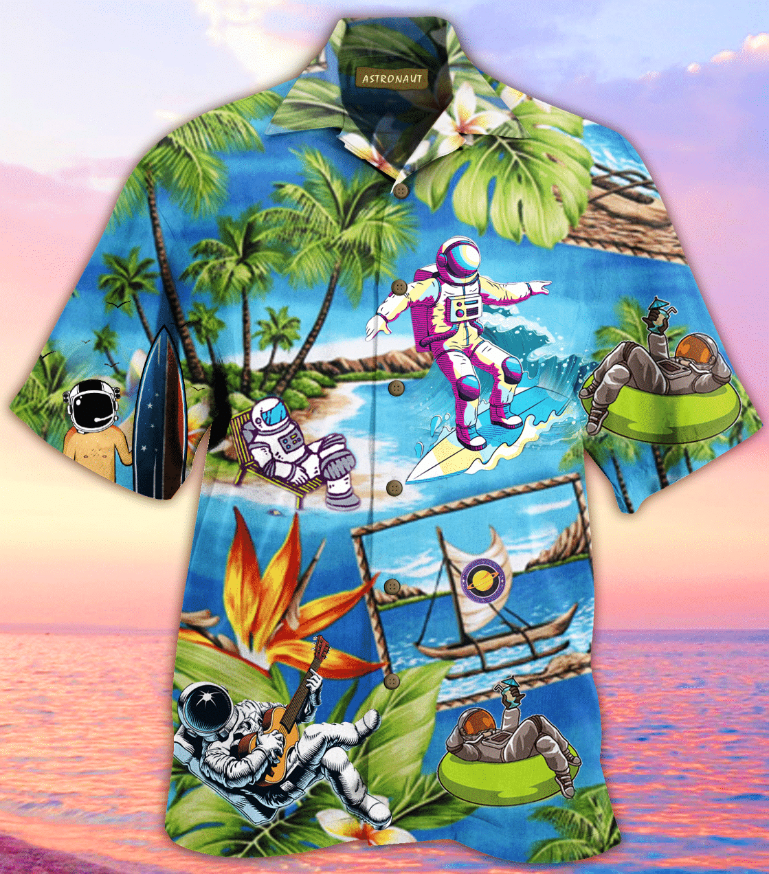 Shop Amazing Astronaut Hawaiian Shirt{Size}